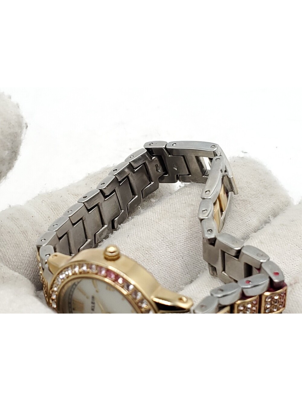 Anne Klein Rhinestone Watch Womens New Battery Two-Tone 25mm - Picture 10 of 11